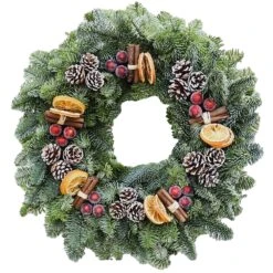 Luxury Natural Christmas Wreath (Cinnamon Spice, 14")