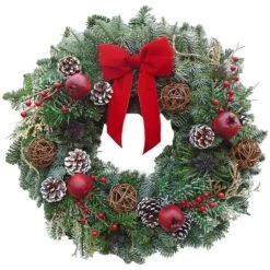 Luxury Natural Christmas Wreath (Joyeaux Noel, 14")